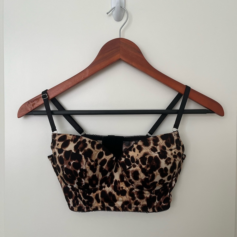 Bebe bustier leopard animal print push up